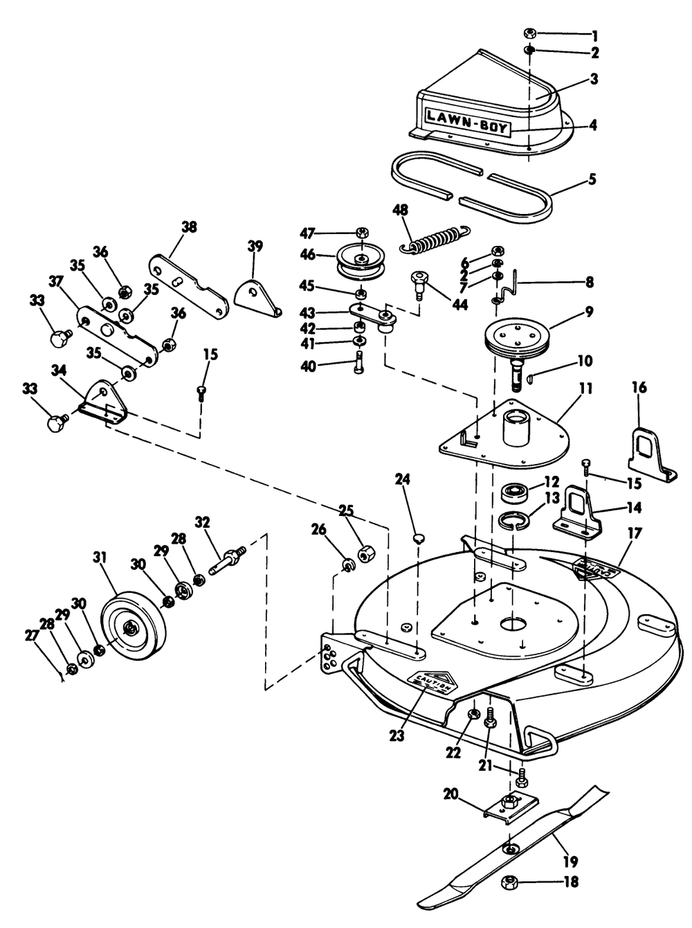 Rider Mower Pan 2 Diagram and Parts List for 2680A (200000001-299999999)(1972) Lawn Boy Snow Blower